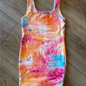 Colorful Tie-Dye Sleeveless Dress